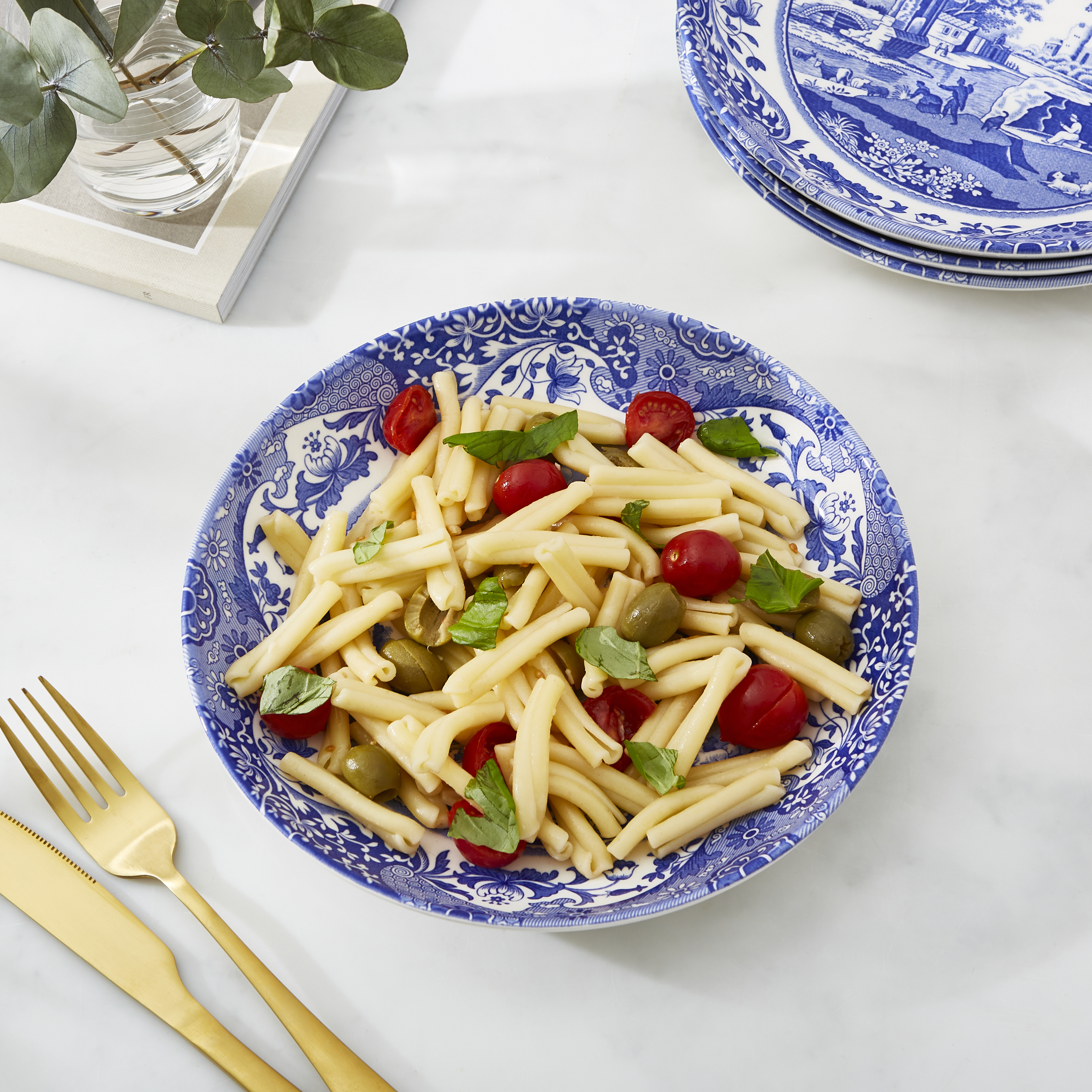 Blue Italian Set of 4 Pasta Bowls image number null